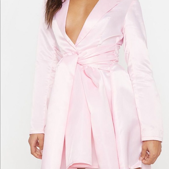 pink satin skater dress